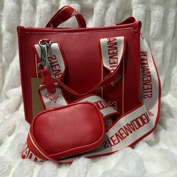 🐰 Steve Madden Red Women's Crossbody Tote Bag Set - Picture 3 of 7